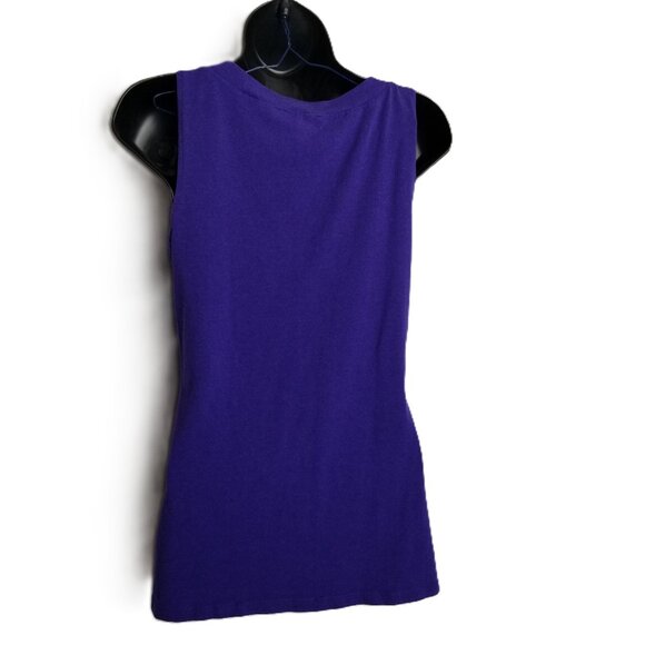 Express Modal Cotton Tank Top S Purple Gathered V-Neck Draped Casual - Picture 2 of 8